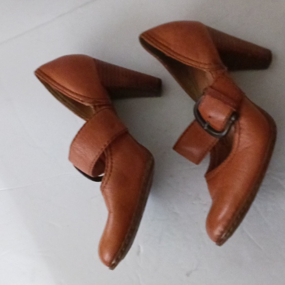 Borncrown brown leather heeled Mary Jane shoes-sz 7 1/2 - Picture 4 of 8